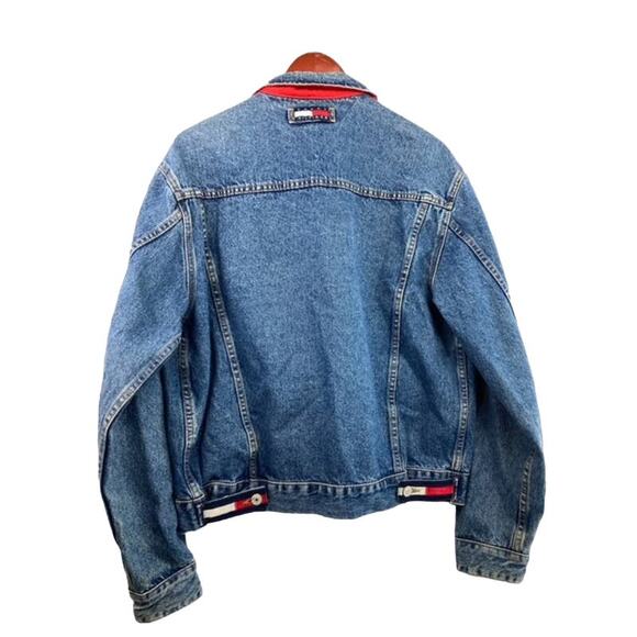 Vintage Denim Jacket with red contrast by Tommy Hilfiger L - Picture 6 of 9
